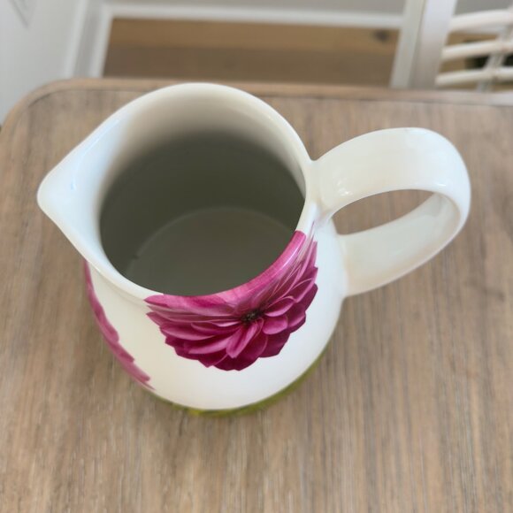 Lord & Taylor Ceramic Water Pitcher Dahlia Flower Print Made in Portugal - Picture 2 of 8